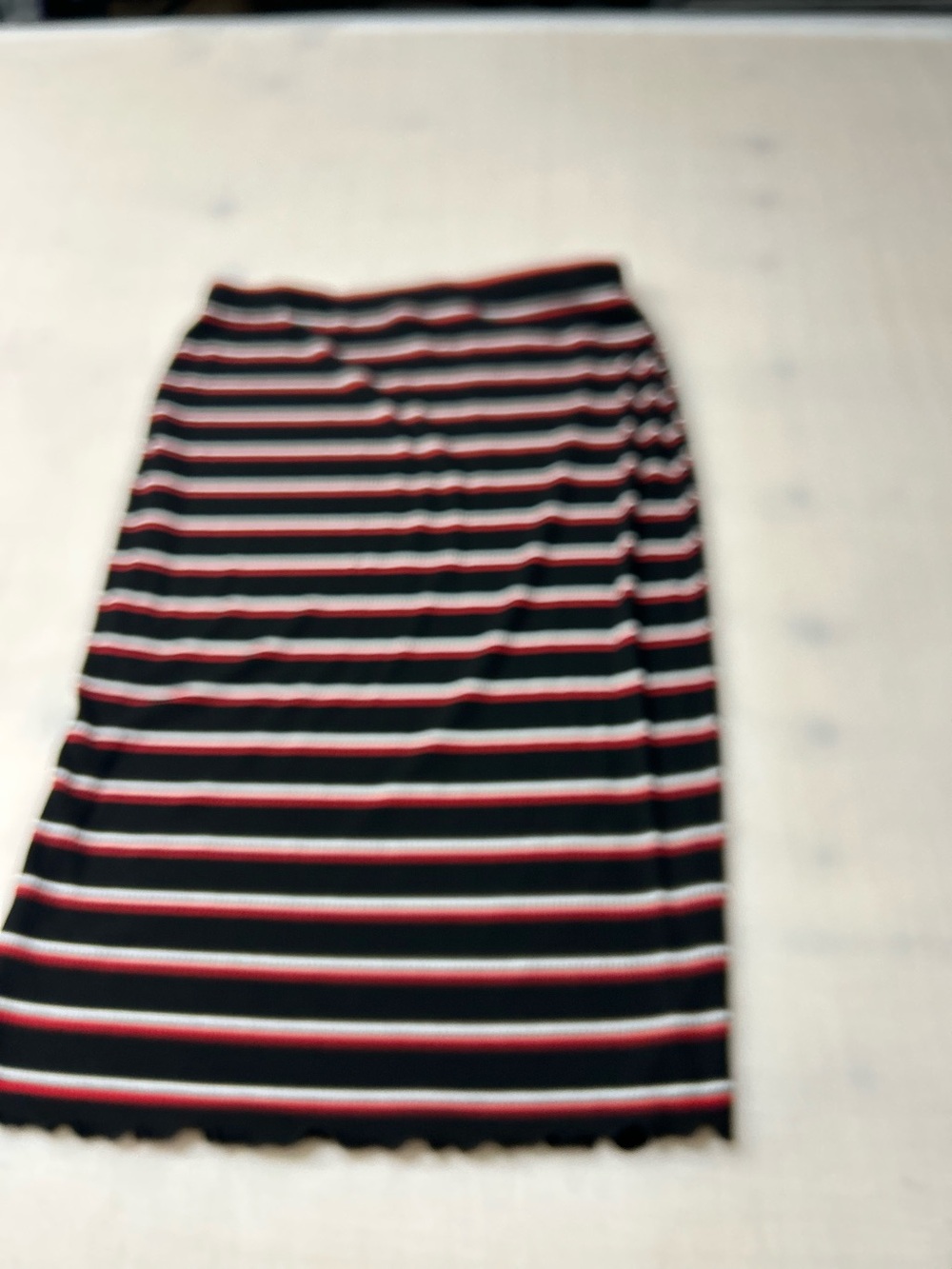 Striped Black, White & Red Pencil Skirt women’s xl